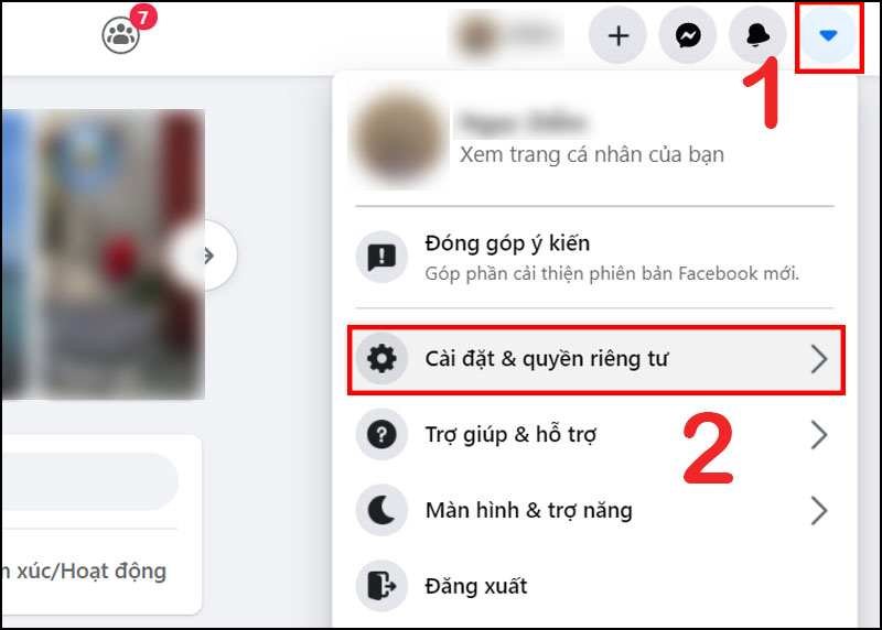 Chọn Cài đặt & quyền riêng tư